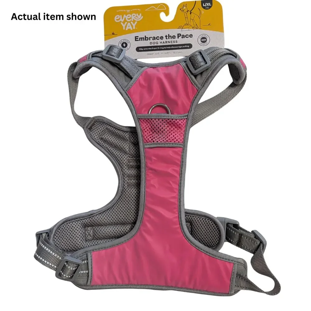 🐕 EveryYay Embrace the Pace Pink Reflective Dog Harness L/XL New